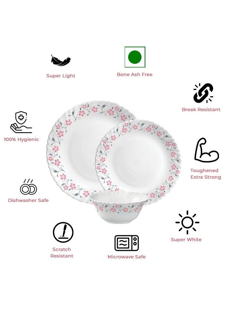 Laopala La Opala Opalware 44 Pcs Dinner Set | Microwave Safe Dinner Plates & Bowls | Durable Dining Tableware Set - Image 3